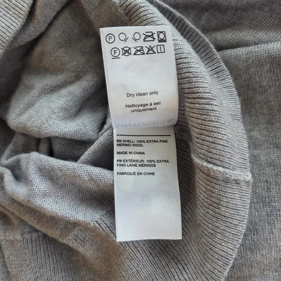 100% Merino Wool Extra Fine Untuckit Gray Crewneck Sweater XL - Picture 5 of 7